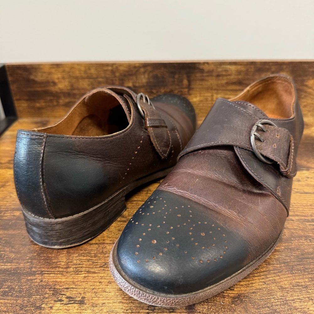 Robert Wayne Montana Brown Leather Buckle Monk Strap Loafers Men’s Size 8.5